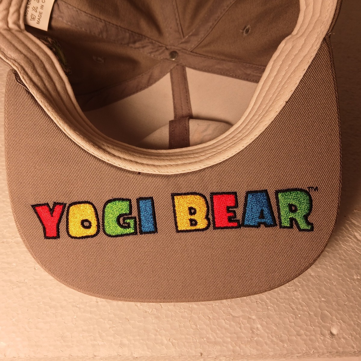 Yogi Bear Snapback Hat Tan Brown Hanna-Barbera Cap Multicolor YB Embroidered OSF View 6