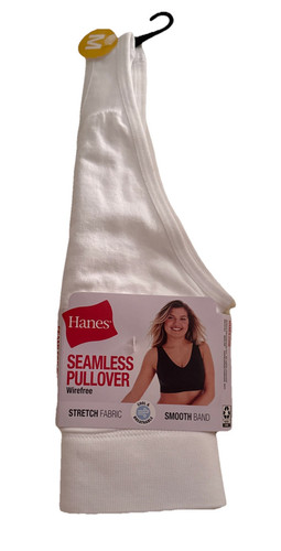 Hanes Damen Cozy Seamless Pullover Bügel BH, M weiß - Bild 1 von 3