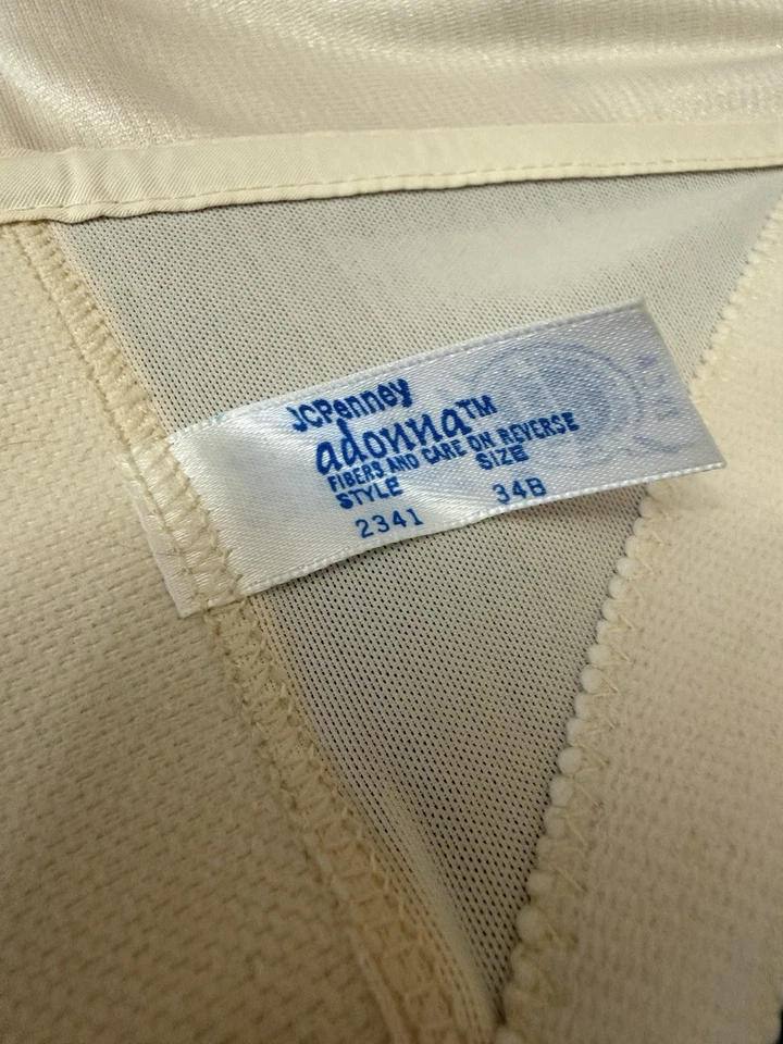 Винтажный сделано в США JCPenny Adonna бюстье корсет атласный бюстгальтер белье 34B - Изображение 4 из 4