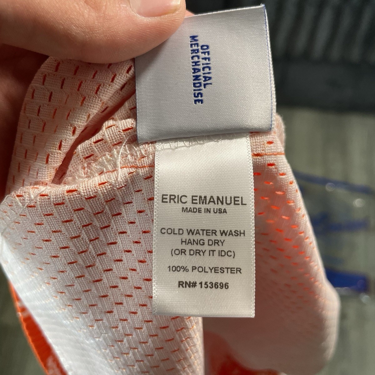 Eric Emanuel Paisley Orange Mesh Basketball Shorts Drawstring Logo