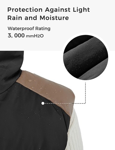 Women's Sport Outdoor Vest Warm Padded Hooded Winter Vest Fleece Jacket(Black... - Picture 4 of 7