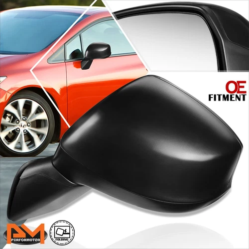 For 12-15 Honda Civic OE Style Manual Adjust Side View Mirror Replacement Left