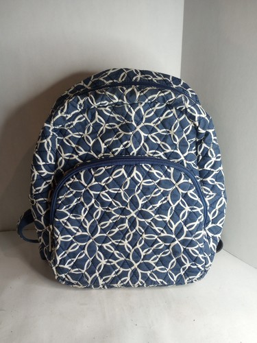 Travelon Anti-Diebstahl Essentials kleiner Rucksack blau-weiß Allover Muster