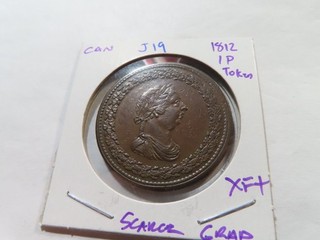 J19 Canada 1812 Thomas Halliday 1D Token 11 Leaves LC 47D2 XF SCARCE GRADE