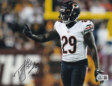 TYRIQUE STEVENSON signed (CHICAGO BEARS) football 8X10 photo BECKETT BU41097