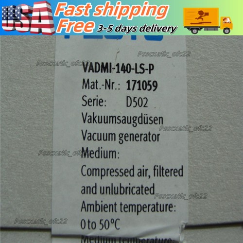 1 Stück Neu Festo VADMI-140-LS-P 171059 Vakuumerzeuger schneller Versand #YP1 - Bild 1 von 3