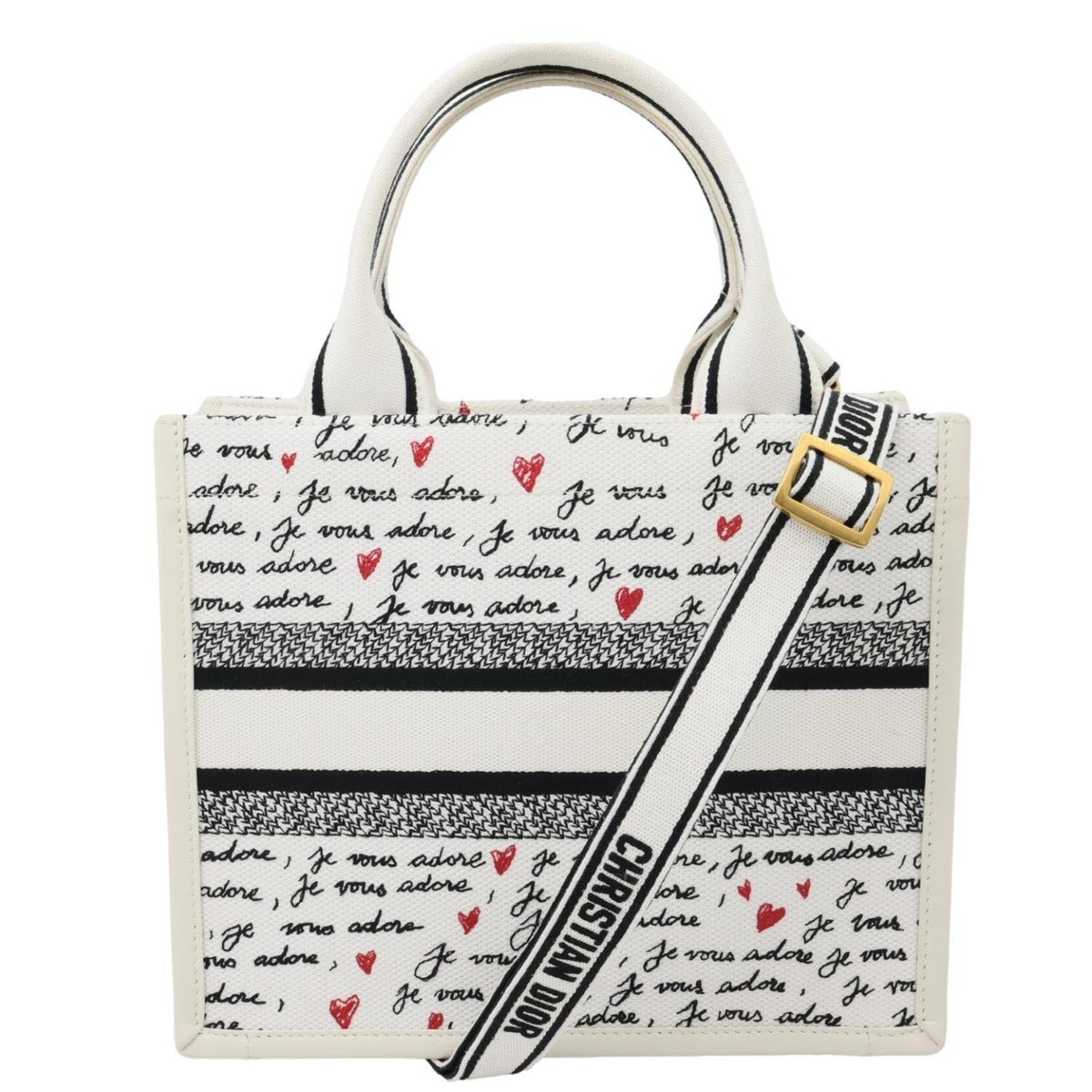 CHRISTIAN DIOR Book Small Dioramour Je Vous Adore StrapCanvas Tote