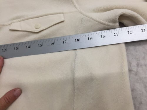 32 Degrees Heat Fleece Pullover Womens M Medium Ivory Mock Neck 1/4 Snap Pockets - Picture 10 of 13
