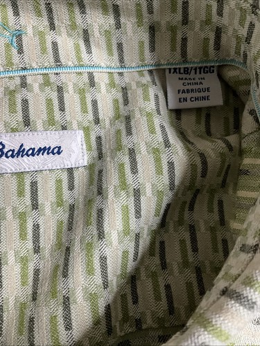 Tommy Bahama TB93 Camp Shirt Men S 1XLB Green Geometric Print Soft Washable Silk - Picture 4 of 13