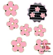 6 Pcs Daisy Flower Air Vent Clip Air Conditioning Outlet Clip Car Light Pink