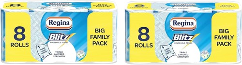 Regina Blitz Triple Layer Kitchen Towels 16 Rolls 70 Sheets Large FSC Certified - Picture 9 of 15