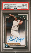 2024 Nick Kurtz Bowman Chrome Draft Autograph 1st Rookie AUTO PSA 10 GEM #CPANK