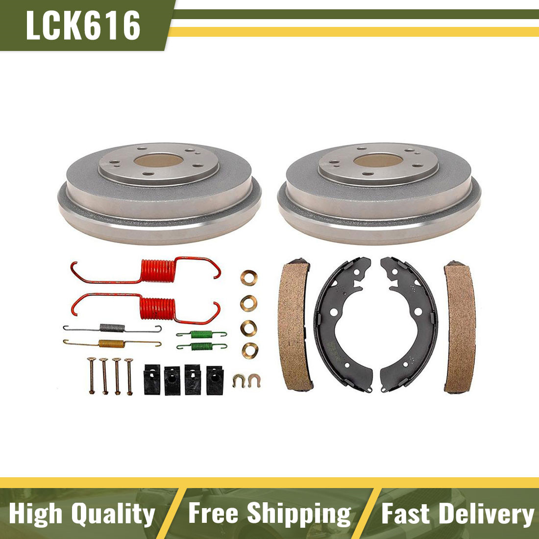 Rear Brake Drums & Brake Shoes Hardware Spring Kit Fits 2004-2006 Honda Accord