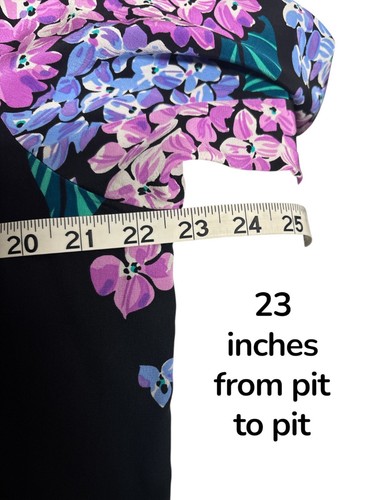 Bob Mackie Wearable Art Black Floral Silk Button-Up Shirt L - Picture 5 of 6