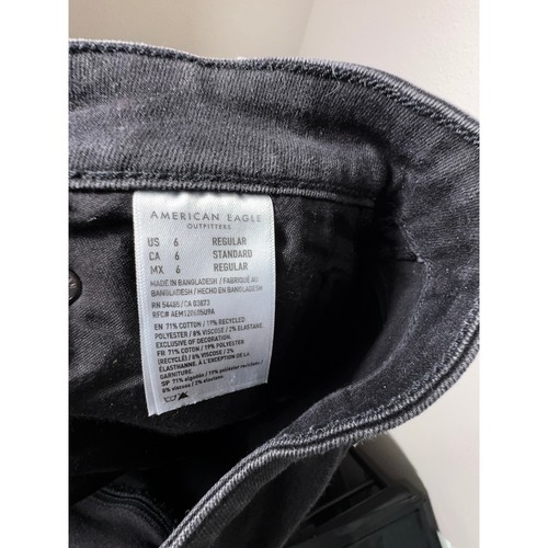 Leggings American Eagle Next Level elásticos tiro alto negros rasgados 6 cortos 28 - Imagen 6 de 7
