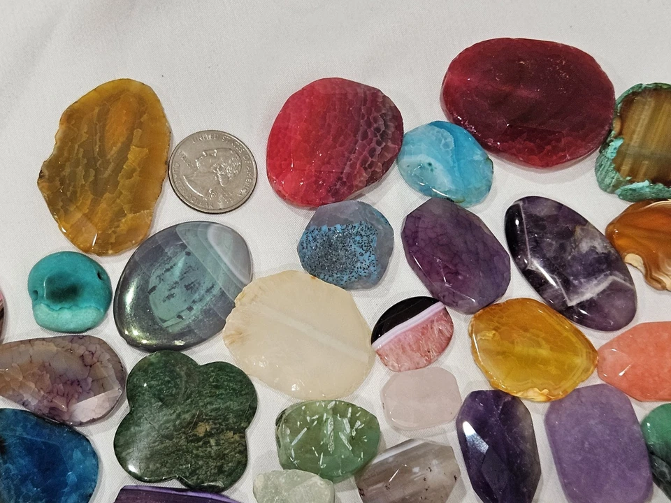 Huge 8 lb Lot Stones Gemstones Beads for Jewelry Making – Drilled  - Image 3 of 4