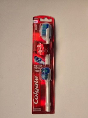 Colgate 360 Optic White Soft Polishing Bristles Replacement Brush Heads 2 Pk NEW