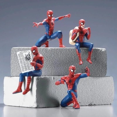 Set 4pcs Marvel Spider-Man Action Figure Mini Toy Model Collectible Gift