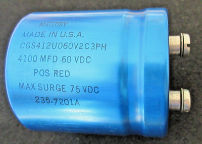 Elektrolyt Kondensator 4.100 µF 60VDC Mallory USA