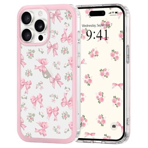 Für iPhone 15 Pro Max Hülle für Damen Mädchen, für iPhone 15 Pro Max Rose Schleife - Bild 2 von 7