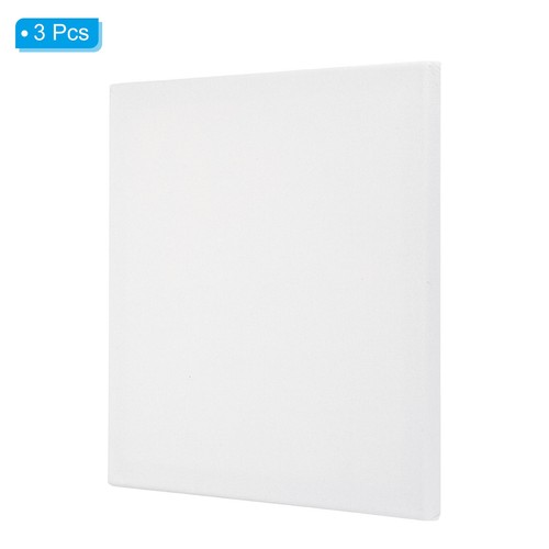 Paint Linen Canvases, 3 Pack 12x12 Inch Square Stretched Art Board Panels White - Picture 3 of 5