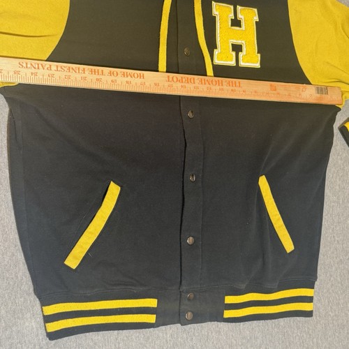 Hot Topic x Harry Potter Hufflepuff Varsity Hooded Jacket XXL Black Yellow - Picture 5 of 7