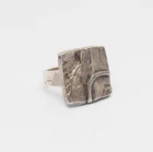 Unique vintage sterling silver signed designer abstract rectangle ring sz 7.5