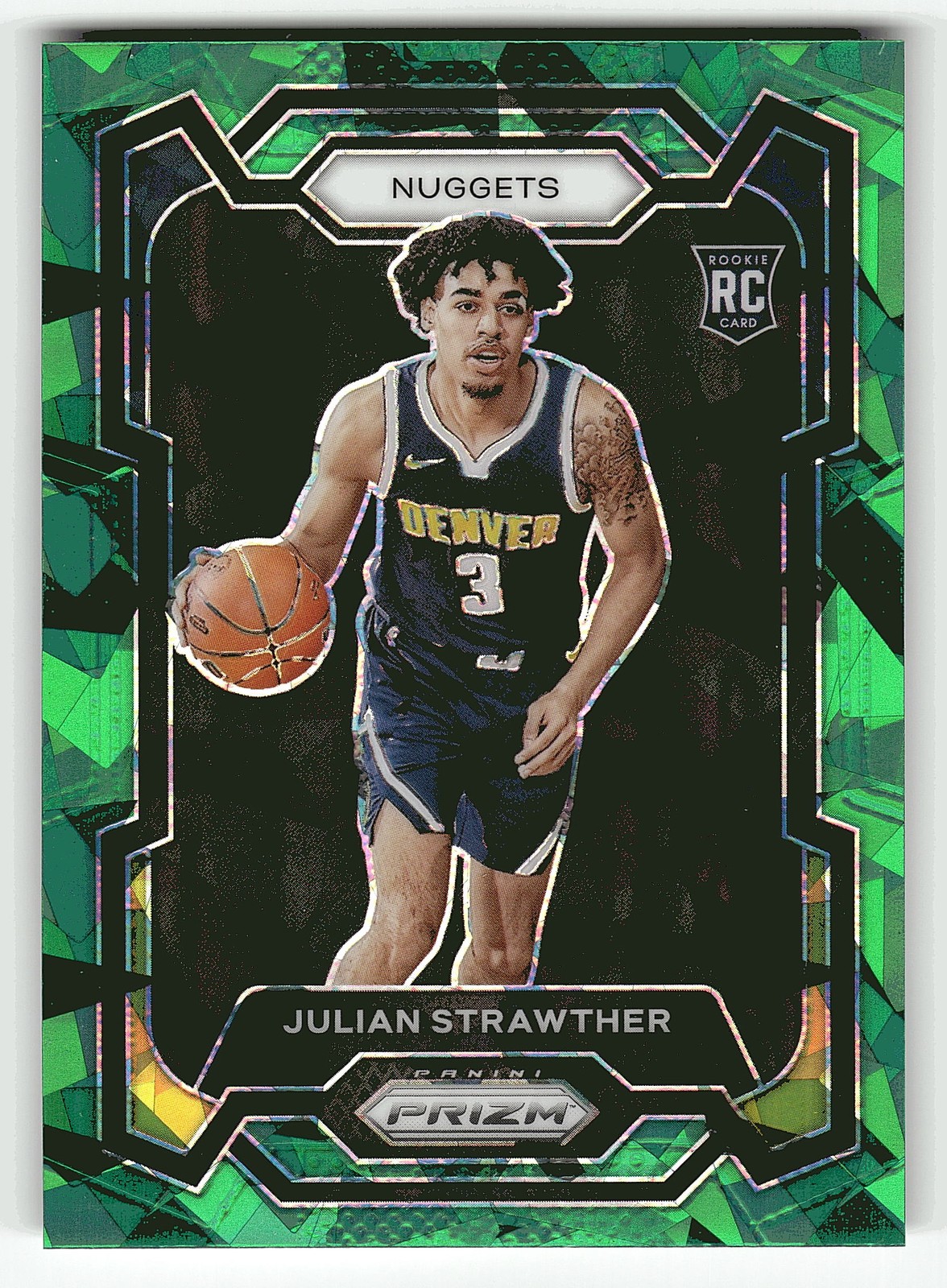 2023-24 Panini Prizm #133 Julian Strawther Prizms Green Ice