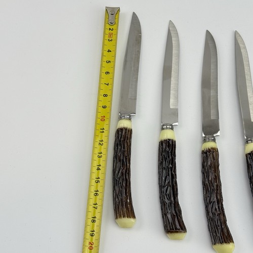 Vintage Steakmesser Set | Hirschhorn-Optik | OVP | 5 Originalmesser - Picture 11 of 20