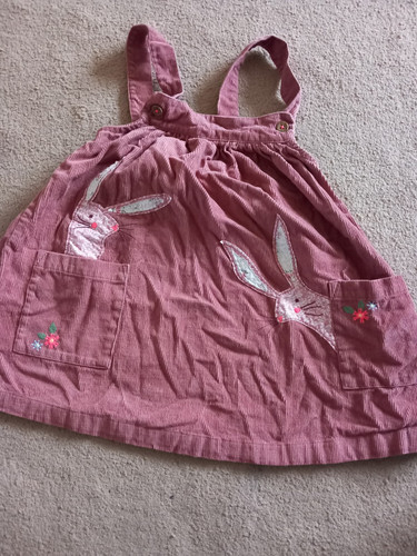Next Courduroy Dress Pinafore Rabbit Bunny Age 3-4 - Picture 1 of 4