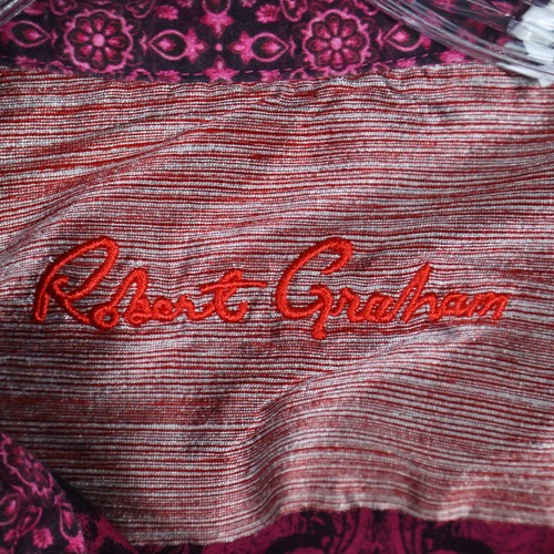 Robert Graham Shirt Mens 3XL Purple Floral Paisley Abstract Classic Fit - Picture 6 of 13