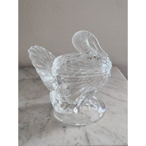 L.E. Smith Tom Turkey Glass Covered Candy Dish - Picture 2 of 8