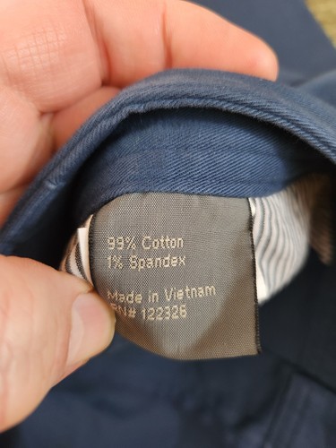 J. Hilburn Stretch Chino Pants Men's 45x30 Blue Flat Front Preppy - Picture 5 of 8