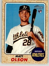 Matt Olson 2017 Topps Heritage 681 Oakland Athletics Rookie
