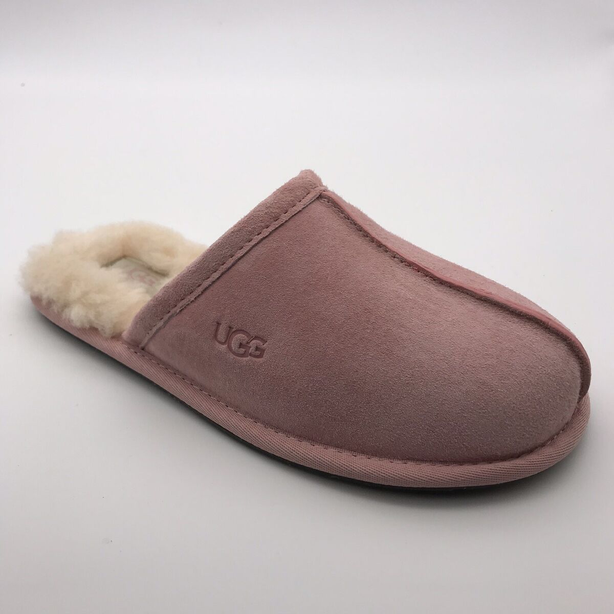 UGG PEARLE BLUSH PINK SUEDE SHEEPSKIN SLIPPERS WOMEN US 8 UK 6 EU