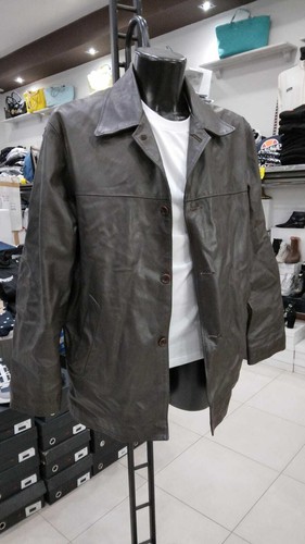 HELEN HUBERT GIACCA Usato In Pelle Uomo Man Marrone tg XXL GC254LZ - Picture 3 of 9