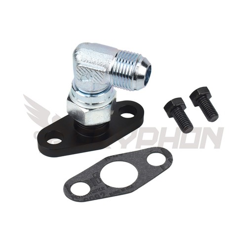 90 Degree 10AN Turbo Oil Drain Flange Kit Precision PTE 5558 5858 6262 6870  - Foto 1 di 3