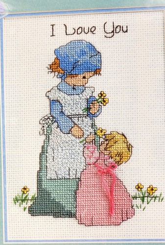 1998 Designs For The Needle "I Love You" Cross Stitch Kit Unopened Artist Kinka - Picture 2 of 8