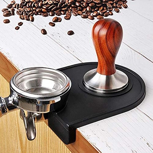 Coffee Tamper Silicone Mat Black Tamping Holder Pad Corner Dropped Edge Tools - Picture 8 of 11