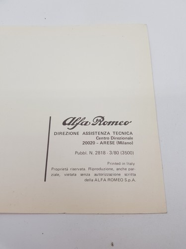 Manual Uso y Mantenimiento Alfa Romeo Alfetta Turbod Características Y Prescrizi - Imagen 10 de 24