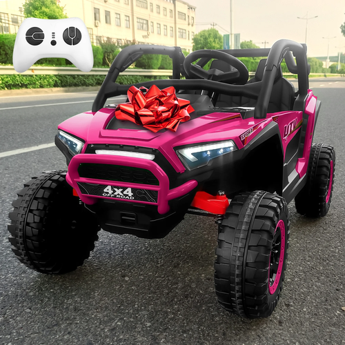 24V 4WD Ride on UTV Toys for Kids W/Parent Remote Control, 2 Seater 7AH Kids Bat
