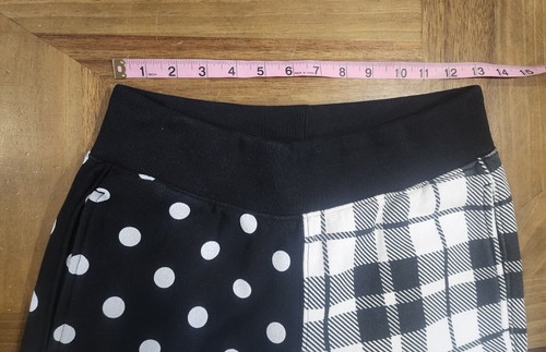 Champion Reverse Weave Sweatpants Sz Small Plaid Polka Dot Black White Youth - Picture 4 of 8