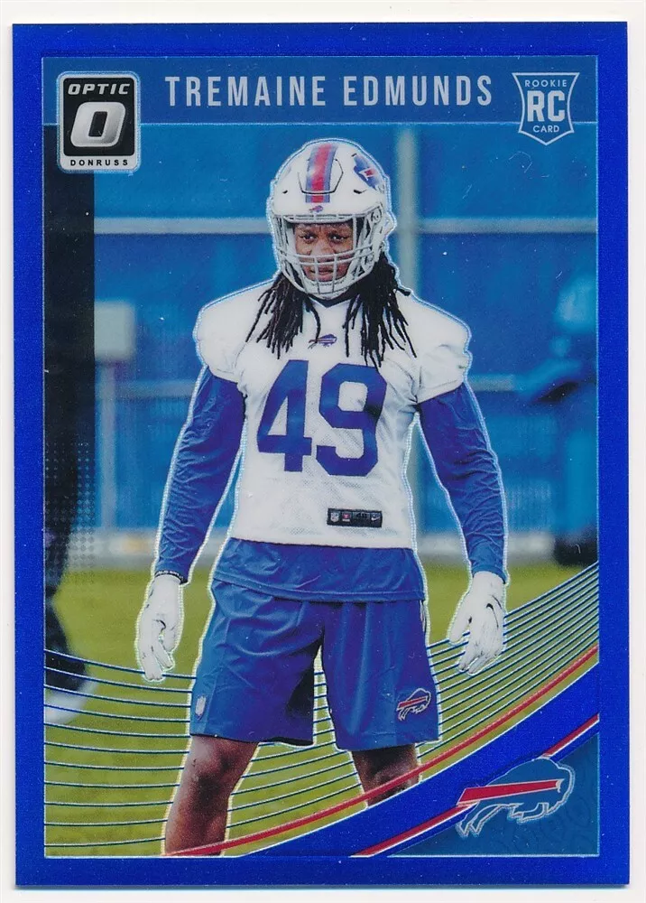 TREMAINE EDMUNDS 2018 DONRUSS OPTIC BLUE PRIZM #107 SP RC ROOKIE #128/149 MINT