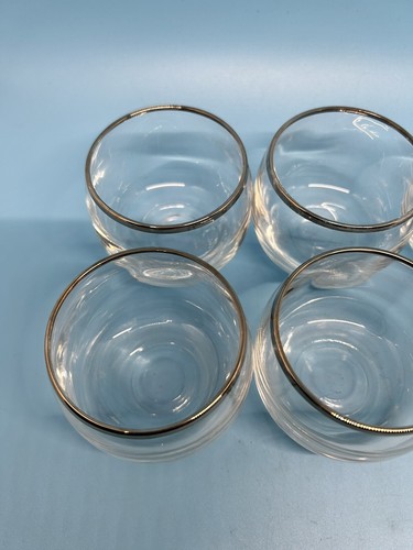 Set Of MCM Dorothy Thorpe Style Pitcher Decanter 6 Roly Poly Silver Trim Glasses - Picture 19 of 23