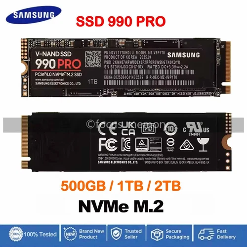 Samsung SSD 990 PRO 1TB 2TB 500GB PCIe Gen 4.0x4 NVMe M.2 2280 Solid State Drive