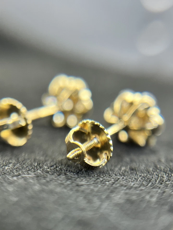 Pendientes flores redondas 14k cada 7 diamantes cultivados en laboratorio Económico Y Calidad Foto 4 de 4