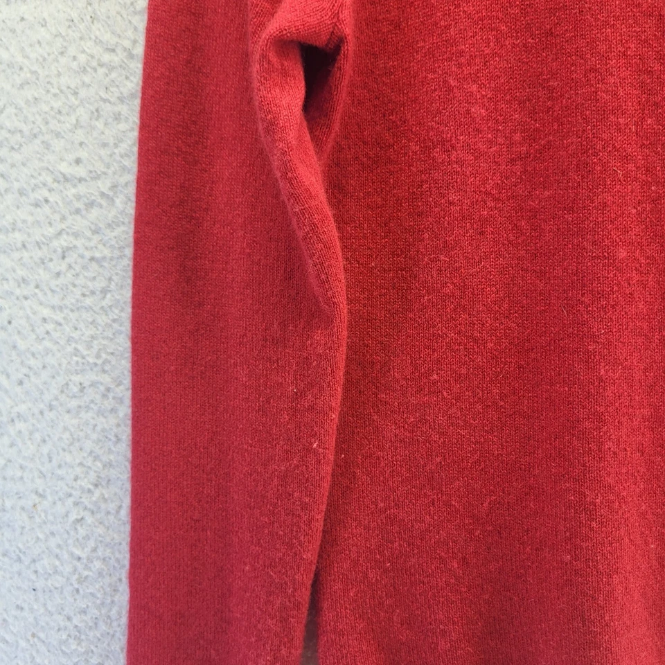 Suéter Peck & Peck Mujer Pequeño Rojo Cuello Alto Suave 100% Cachemira Manga Larga Foto 4 de 4