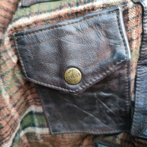 Vintage Chevignon Calfskin Leather Plaid Tartan lined Jacket - Picture 16 of 16