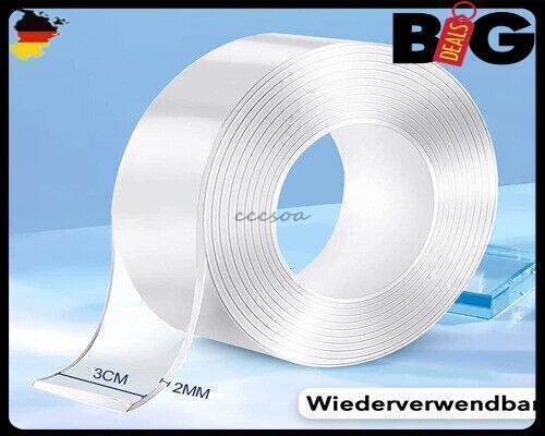 Doppelseitiges 1/2/3/5M Klebeband Extra Stark Transparent Universal Montageband