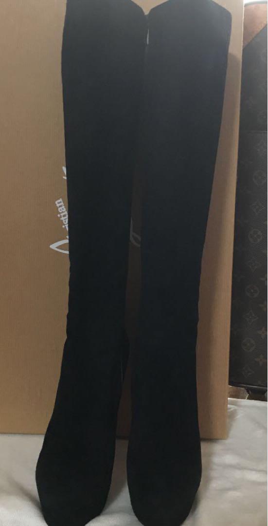 ルブタン/ビアンカボッタ/ロングブーツ/37 Christian Louboutin BIANCA BOTTA Suede Long Boots 37 Black Women